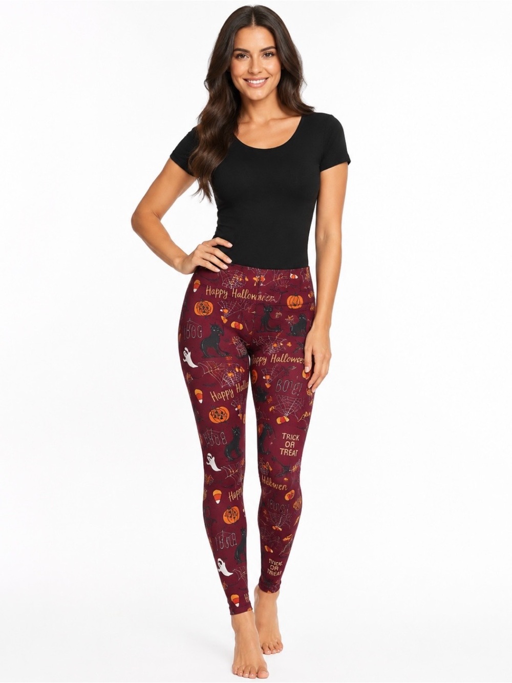TIME AND TRU 👻 Trick or Treat Halloween Themed High Rise Leggings/PJ Bottoms